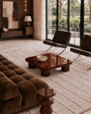 Bordo Parlak Glyfada Ahşap Orta Sehpa