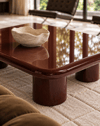 Bordo Parlak Glyfada Ahşap Orta Sehpa