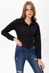 Kadın Arka Lastik Detaylı Kısa Gömlek 240200 -