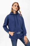 Kadın Arkası Baskı Detaylı Kanguru Cepli Kapüşonlu Oversize Sweatshirt