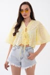 Kadın Bağcık Detaylı Brodeli Bluz - 260461