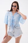 Kadın Bağcık Detaylı Brodeli Bluz - 260461