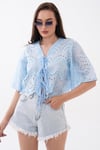 Kadın Bağcık Detaylı Brodeli Bluz - 260461