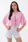 Kadın Bağcık Detaylı Brodeli Bluz - 260461