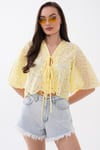 Kadın Bağcık Detaylı Brodeli Bluz - 260461