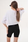 Kadın Baskı Detaylı Bisiklet Yaka Kısa Oversize Tişört - 260131