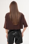 Kadın Baskı Detaylı Bisiklet Yaka Kısa Oversize Tişört - 260131