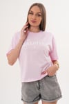 Kadın Baskı Detaylı Bisiklet Yaka Oversize Tişört - 260059
