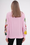 Kadın Baskı Detaylı Bisiklet Yaka Oversize Sweatshirt 245222 -