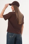 Kadın Baskı Detaylı Bisiklet Yaka Oversize Tişört - 260059