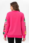 Kadın Baskı Detaylı Bisiklet Yaka Oversize Sweatshirt 235262 -