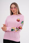 Kadın Baskı Detaylı Bisiklet Yaka Oversize Sweatshirt 245222 -