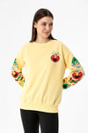 Kadın Baskı Detaylı Bisiklet Yaka Oversize Sweatshirt 245222 -