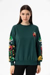 Kadın Baskı Detaylı Bisiklet Yaka Oversize Sweatshirt 235262 -