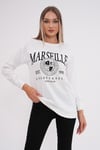 Kadın Baskı Detaylı İki İplik Yırtmaç Detaylı Sweatshirt 245223 -