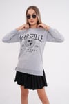 Kadın Baskı Detaylı İki İplik Yırtmaç Detaylı Sweatshirt 245223 -