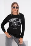 Kadın Baskı Detaylı İki İplik Yırtmaç Detaylı Sweatshirt 245223 -