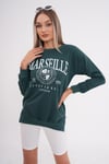 Kadın Baskı Detaylı İki İplik Yırtmaç Detaylı Sweatshirt 245223 -