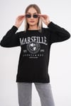 Kadın Baskı Detaylı İki İplik Yırtmaç Detaylı Sweatshirt 245223 -