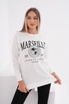 Kadın Baskı Detaylı İki İplik Yırtmaç Detaylı Sweatshirt 245223 -