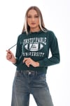 Kadın Baskı Detaylı Kapüşonlu Sweatshirt 245224 -