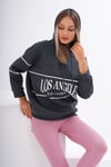 Kadın Baskı Detaylı Kapüşonlu Üç İplik Sweatshirt 245130 -