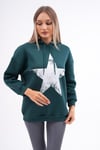 Kadın Baskı Detaylı Kapüşonlu Üç İplik Sweatshirt 245215 -