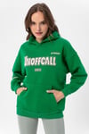 Kadın Baskı Detaylı Kapüşonlu Üç İplik Oversize Sweatshirt 235007 -