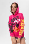 Kadın Baskı Detaylı Kapüşonlu Üç İplik Oversize Sweatshirt 235006 -