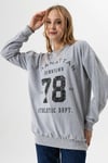 Kadın Baskı Detaylı Oversize Sweatshirt
