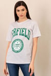 Kadın Baskılı Bisiklet Yaka Tshirt