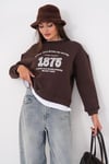 Kadın Baskılı Çift Görünümlü Bisiklet Yaka Sweatshirt 265127 -