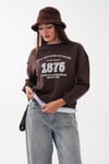 Kadın Baskılı Çift Görünümlü Bisiklet Yaka Sweatshirt 265127 -
