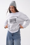 Kadın Baskılı Çift Görünümlü Bisiklet Yaka Sweatshirt 265127 -