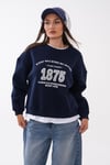 Kadın Baskılı Çift Görünümlü Bisiklet Yaka Sweatshirt 265127 -