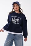 Kadın Baskılı Çift Görünümlü Bisiklet Yaka Sweatshirt 265127 -