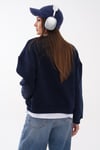 Kadın Baskılı Çift Görünümlü Bisiklet Yaka Sweatshirt 265127 -
