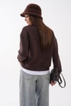Kadın Baskılı Çift Görünümlü Bisiklet Yaka Sweatshirt 265127 -