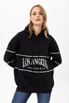 Kadın Baskılı Kapüşonlu Üç İplik Oversize Sweatshirt