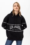 Kadın Baskılı Kapüşonlu Üç İplik Oversize Sweatshirt