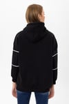 Kadın Baskılı Kapüşonlu Üç İplik Oversize Sweatshirt