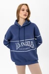 Kadın Baskılı Kapüşonlu Üç İplik Oversize Sweatshirt