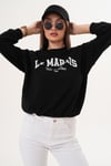 Kadın Baskılı Üç İplik Sweatshirt 255324 -