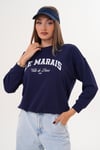 Kadın Baskılı Üç İplik Sweatshirt 255324 -