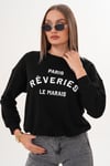 Kadın Baskılı Üç İplik Sweatshirt 255322 -