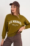 Kadın Baskılı Üç İplik Sweatshirt 255324 -