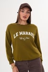 Kadın Baskılı Üç İplik Sweatshirt 255324 -
