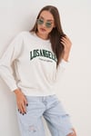 Kadın Baskılı Üç İplik Sweatshirt 255320 -