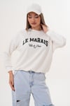 Kadın Baskılı Üç İplik Sweatshirt 255324 -