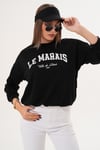 Kadın Baskılı Üç İplik Sweatshirt 255324 -